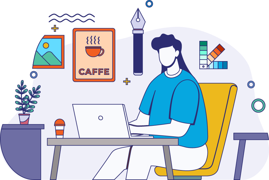 Illustration of a freelance gig worker